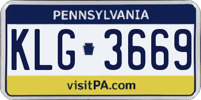 PA license plate KLG3669