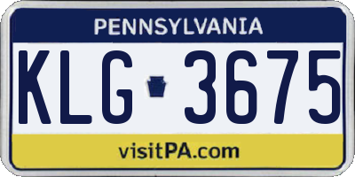 PA license plate KLG3675