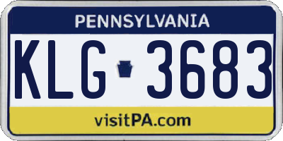 PA license plate KLG3683