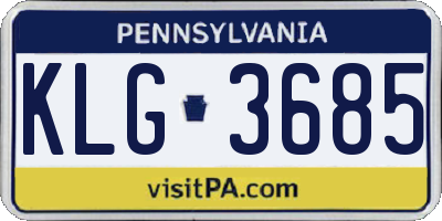 PA license plate KLG3685