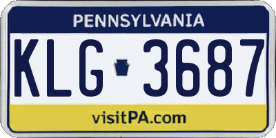 PA license plate KLG3687