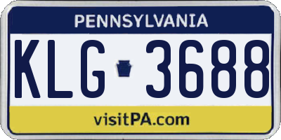 PA license plate KLG3688