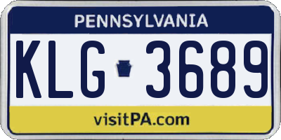 PA license plate KLG3689