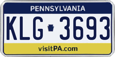 PA license plate KLG3693