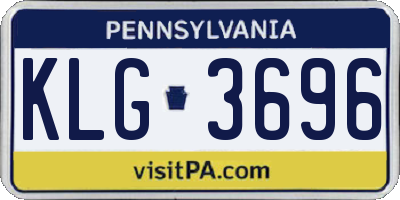 PA license plate KLG3696