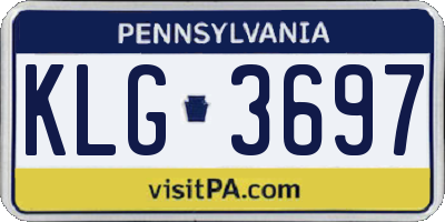 PA license plate KLG3697