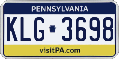 PA license plate KLG3698