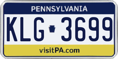 PA license plate KLG3699