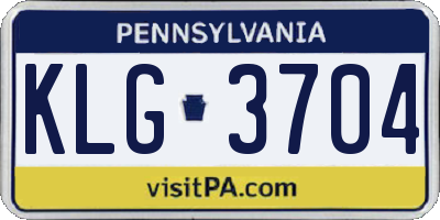 PA license plate KLG3704