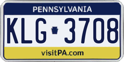 PA license plate KLG3708