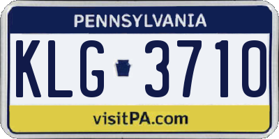 PA license plate KLG3710
