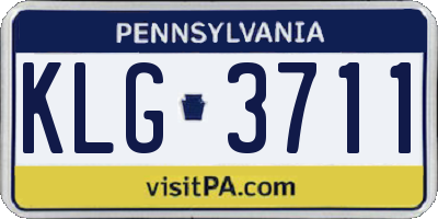 PA license plate KLG3711