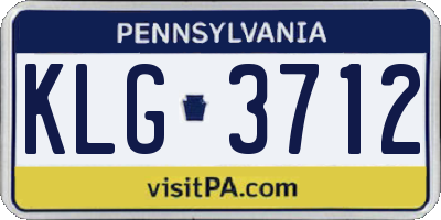 PA license plate KLG3712