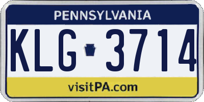 PA license plate KLG3714