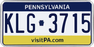 PA license plate KLG3715