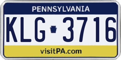 PA license plate KLG3716