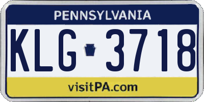 PA license plate KLG3718