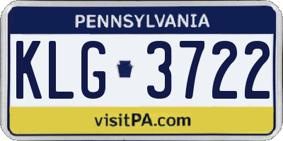 PA license plate KLG3722