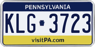 PA license plate KLG3723