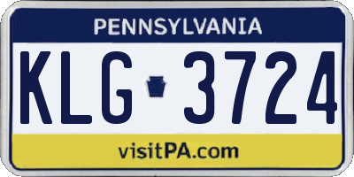 PA license plate KLG3724