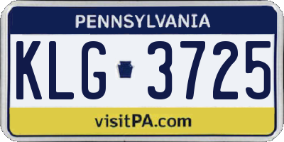 PA license plate KLG3725