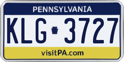 PA license plate KLG3727