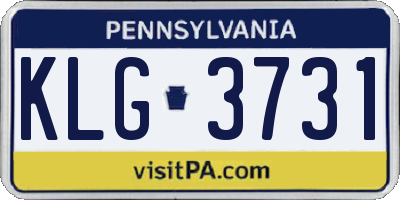 PA license plate KLG3731