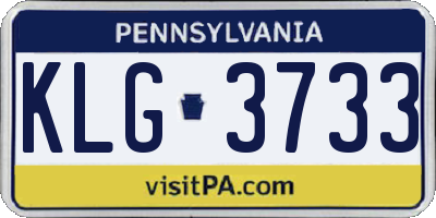 PA license plate KLG3733