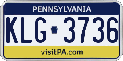 PA license plate KLG3736