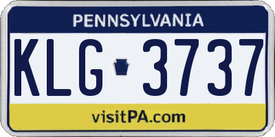 PA license plate KLG3737
