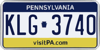 PA license plate KLG3740