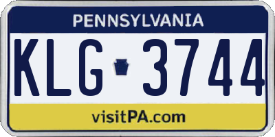 PA license plate KLG3744