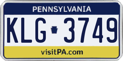 PA license plate KLG3749
