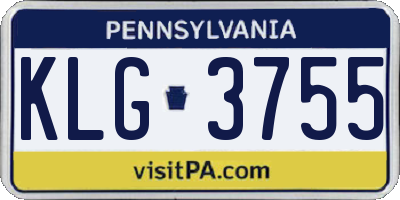 PA license plate KLG3755