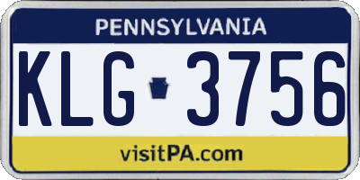 PA license plate KLG3756