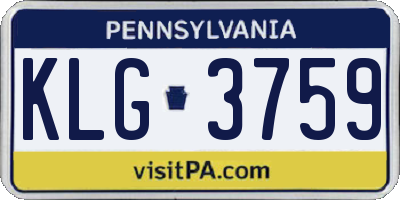 PA license plate KLG3759