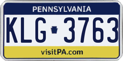 PA license plate KLG3763