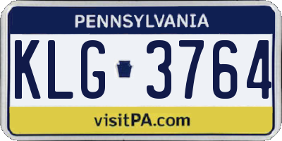 PA license plate KLG3764