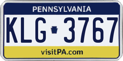 PA license plate KLG3767