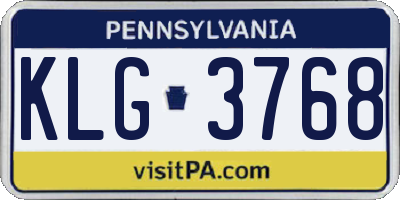 PA license plate KLG3768