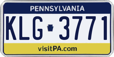 PA license plate KLG3771