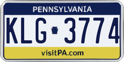 PA license plate KLG3774