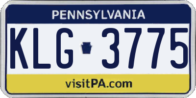 PA license plate KLG3775