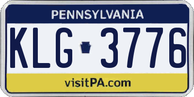 PA license plate KLG3776