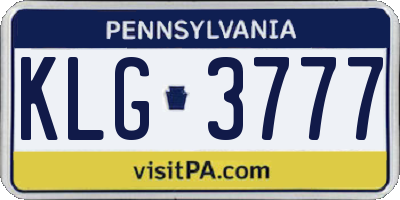 PA license plate KLG3777