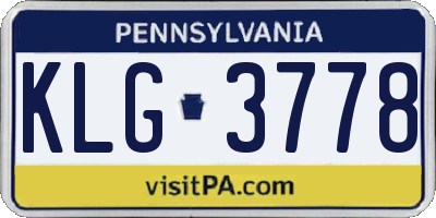 PA license plate KLG3778