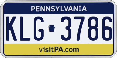PA license plate KLG3786