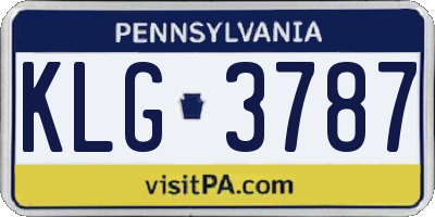 PA license plate KLG3787