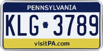 PA license plate KLG3789