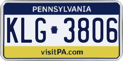 PA license plate KLG3806